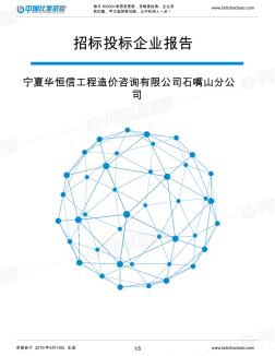 宁夏华恒信工程造价咨询有限公司石嘴山分公司_中标190920