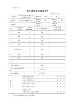 寧波某辦公樓裝飾工程分部子分部分項工程驗收記錄表全套范例