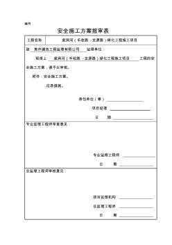 安全施工方案报审表