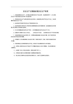 安全生產(chǎn)主管副經(jīng)理安全生產(chǎn)職責