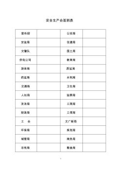 安全生產(chǎn)會簽到表