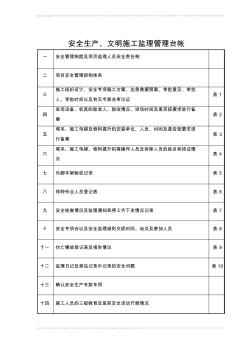 安全生产文明施工监理管理台账