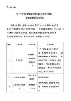 安全生產(chǎn)檢查整改專項(xiàng)行動(dòng)自查自糾情況和隱患整改完成報(bào)告