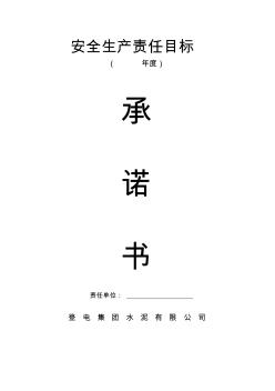 安全生產(chǎn)目標(biāo)責(zé)任目標(biāo)承諾書