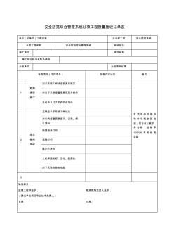 安全防范综合管理系统分项工程质量验收记录表