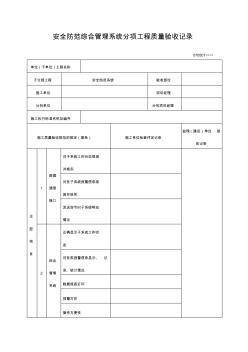 安全防范综合管理系统分项工程质量验收记录表格式