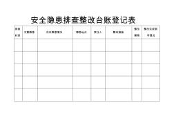 安全隐患排查整改台账登记表