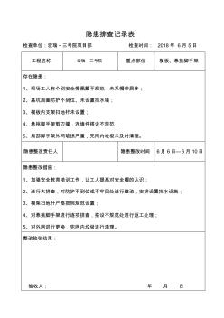 安全隱患排查記錄表日常檢查)