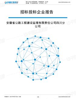 安徽省公路工程建设监理有限责任公司四川分公司_中标190920