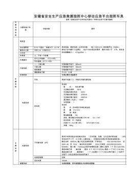 安徽省安全生产应急救援指挥中心移动应急平台指挥车设备技术要求