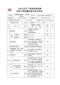 安装工程质量检验评定记录表(电缆工程)