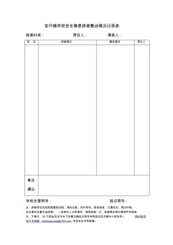 官圩镇学校安全隐患排查整治情况记录表