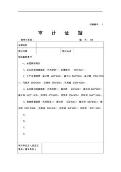 審計證據(jù)(現(xiàn)場收方記錄文稿表格)