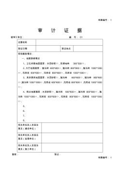 審計證據(jù)(現(xiàn)場收方記錄表格)