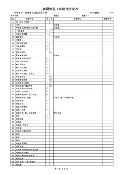 客房验收工程项目检查表2306