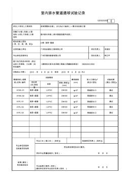 室内排水管道通球试验记录GD3020309