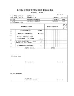 室内消火栓系统安装工程检验批质量验收记录表1