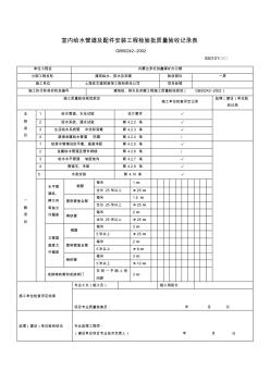 室內(nèi)給水管道及配件安裝工程安裝檢驗(yàn)批