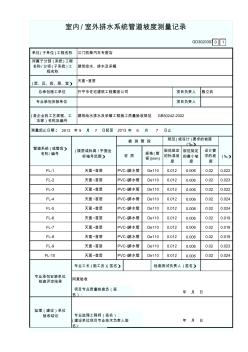 室内／室外排水系统管道坡度测量记录(广东省统表)