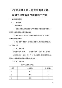 山東兗州建設(shè)總公司濟(jì)東高速公路房建工程室外電氣埋管施工方案