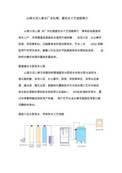 山西大河人家水厂水处理直饮水工艺流程