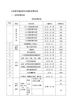 山西省环境监测专业服务收费标准