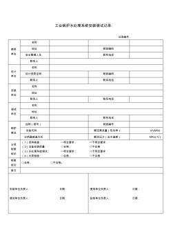 工業(yè)鍋爐水處理系統(tǒng)安裝調(diào)試記錄