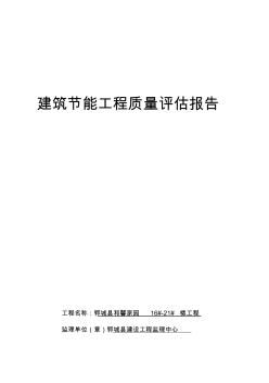 工程建筑节能工程质量评估报告模板