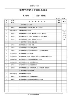 工程建设领域安全资料整理参考目录系列(施工电梯目录)