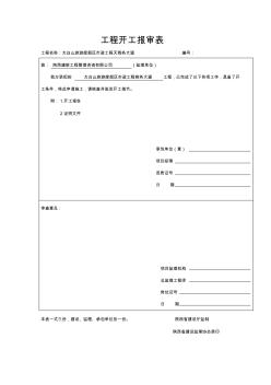 工程開工報審表、開工報告