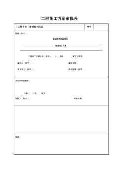 工程施工方案審批表(天津)