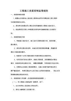工程施工進(jìn)度控制監(jiān)理細(xì)則