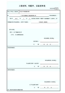 工程材料、构配件、设备报审表-PVC电线套管