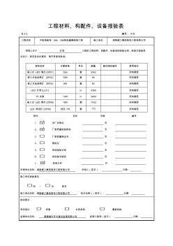 工程材料、構配件、設備報驗表019(燈具)