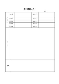 工程概况表(范例)