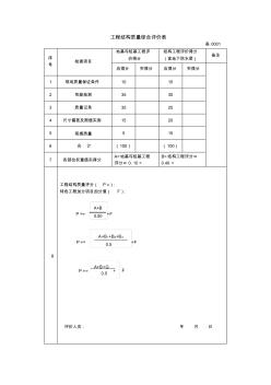 工程結(jié)構(gòu)質(zhì)量綜合評價表 (2)