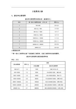 工程費(fèi)用計(jì)算