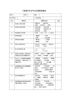 工程造价专业毕业生跟踪调查表