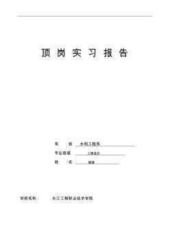 工程造价专业顶岗实习报告 (2)