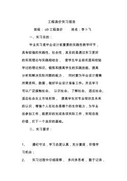 工程造價(jià)實(shí)習(xí)報(bào)告2