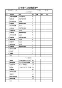 工程钢结构结算清单6661--