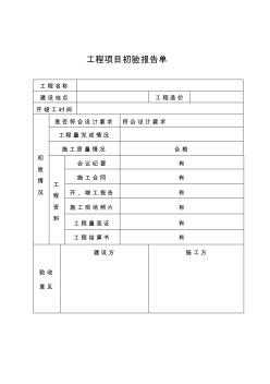 工程项目初验报告单