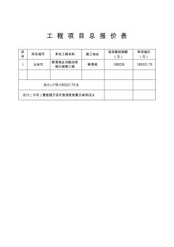 工程项目总报价表