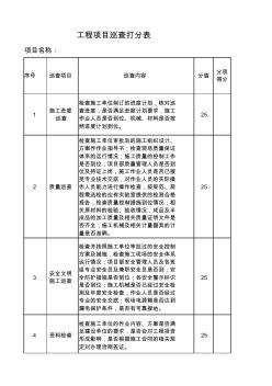 工程项目督查打分表 (2)