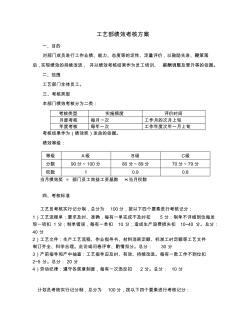 工藝部績效考核評分表