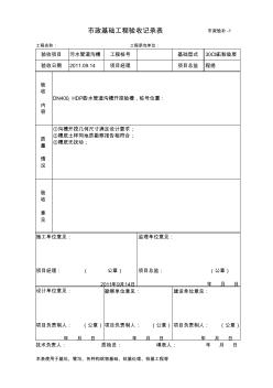 市政基础工程验收记录表