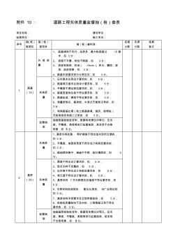 市政工程实体质量检查表(道路)