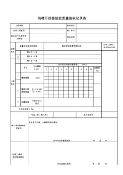 市政工程施工檢驗批質(zhì)量驗收記錄表(各類)