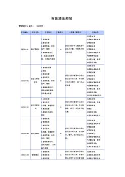 市政清单规范