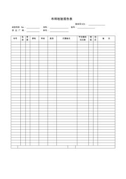 布料检验报告表